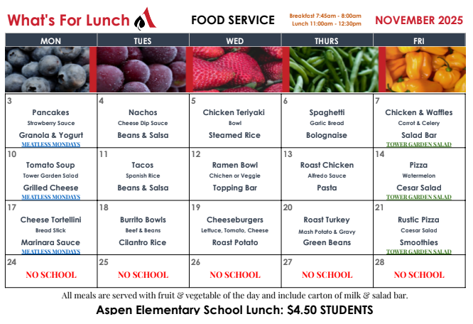 AES Lunch Menu